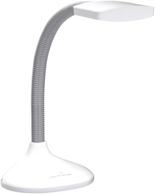 Full Spectrum LED Desk Lamp with Adjustable Brightness, Flexible Gooseneck and Integrated USB Charging Port - Reduces Eye Strain and Fatigue - Ideal for Readers, Artists, Crafters